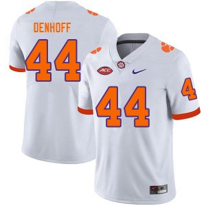 Mens Cade Denhoff White Clemson Tigers #44 Game College Football Jersey 811489-736