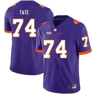 Men Marcus Tate Purple Clemson Tigers #74 Game College Football Jersey 327795-942