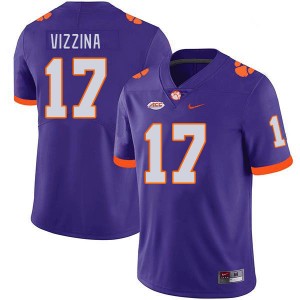Men Christopher Vizzina Purple Clemson Tigers #17 Game College Football Jersey 221198-880