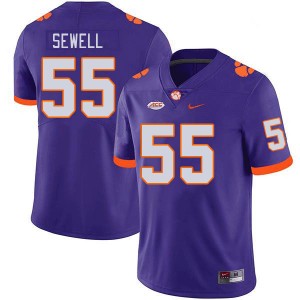 Mens Harris Sewell Purple Clemson Tigers #55 2024 College Football Jersey 650246-676
