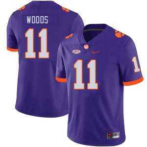 Mens Peter Woods Purple Clemson Tigers #11 Game College Football Jersey 535881-805