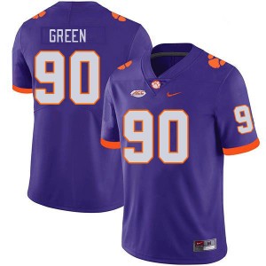Men Stephiylan Green Purple Clemson Tigers #90 Replica College Football Jersey 962226-270