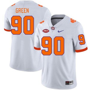 Mens Stephiylan Green White Clemson Tigers #90 University College Football Jersey 988383-346