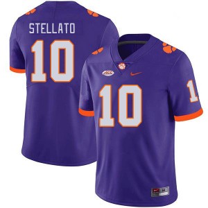Mens Troy Stellato Purple Clemson Tigers #10 Game College Football Jersey 251831-864