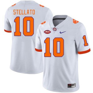 Men's Troy Stellato White Clemson Tigers #10 Limited College Football Jersey 874811-476