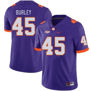 Men Vic Burley Purple Clemson Tigers #45 Alumni College Football Jersey 146152-615