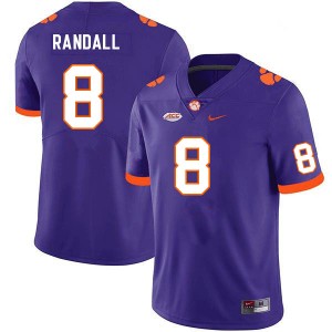 Mens Adam Randall Purple Clemson Tigers #8 Replica College Football Jersey 611689-365
