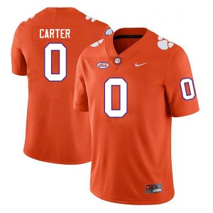 Men's Barrett Carter Orange Clemson Tigers #0 Embroidery College Football Jersey 400811-458