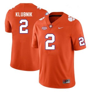 Mens Cade Klubnik Orange Clemson Tigers #2 Game College Football Jersey 620868-387