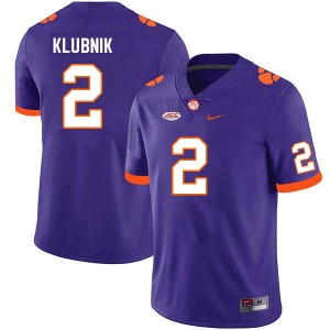 Men Cade Klubnik Purple Clemson Tigers #2 Limited College Football Jersey 790543-137