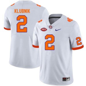 Men's Cade Klubnik White Clemson Tigers #2 Official College Football Jersey 179530-858