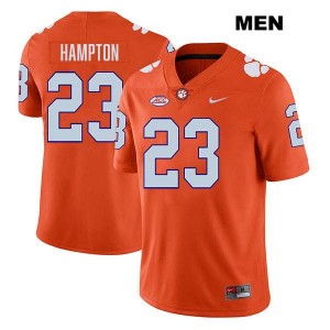 Mens Ashton Hampton Orange Clemson Tigers #23 Stitched College Football Jersey 263187-658