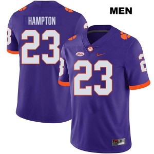 Men's Ashton Hampton Purple Clemson Tigers #23 Stitched College Football Jersey 443075-195