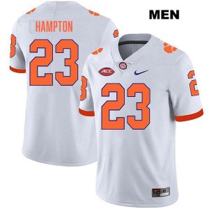 Men Ashton Hampton White Clemson Tigers #23 Stitched College Football Jersey 646027-754