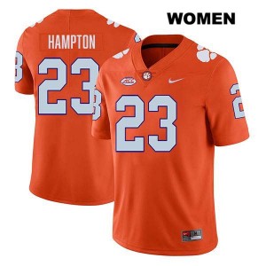 Womens Ashton Hampton Orange Clemson Tigers #23 Stitched College Football Jersey 632946-763