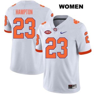 Womens Ashton Hampton White Clemson Tigers #23 Stitched College Football Jersey 449681-429