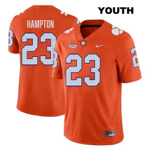 Youth Ashton Hampton Orange Clemson Tigers #23 Stitched College Football Jersey 196730-568