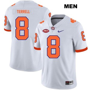 Men's Avieon Terrell White Clemson Tigers #8 Stitched College Football Jersey 425474-724