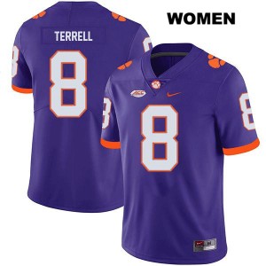 Women's Avieon Terrell Purple Clemson Tigers #8 Stitched College Football Jersey 806772-796
