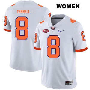 Womens Avieon Terrell White Clemson Tigers #8 Stitched College Football Jersey 824441-319