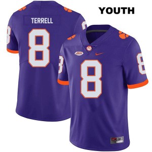Youth Avieon Terrell Purple Clemson Tigers #8 Stitched College Football Jersey 389637-549