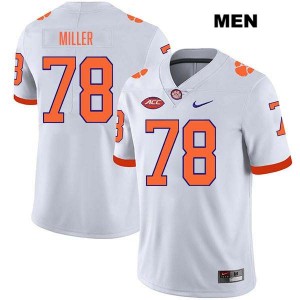 Men Blake Miller White Clemson Tigers #78 Stitched College Football Jersey 479633-322