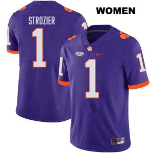 Women's Branden Strozier Purple Clemson Tigers #1 Stitched College Football Jersey 380994-109