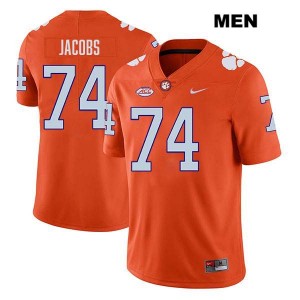 Men's Brayden Jacobs Orange Clemson Tigers #74 Stitched College Football Jersey 492911-654
