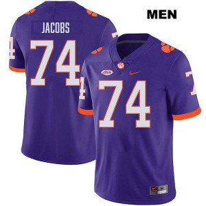 Men's Brayden Jacobs Purple Clemson Tigers #74 Stitched College Football Jersey 805711-482