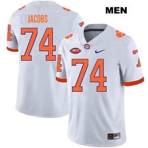 Men Brayden Jacobs White Clemson Tigers #74 Stitched College Football Jersey 856849-254