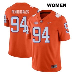 Women's Chapman Pendergrass Orange Clemson Tigers #94 Stitched College Football Jersey 637844-811