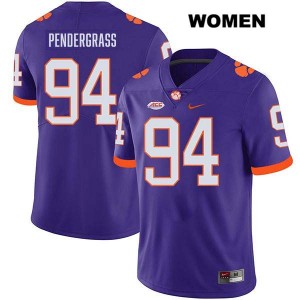 Women's Chapman Pendergrass Purple Clemson Tigers #94 Stitched College Football Jersey 824244-266