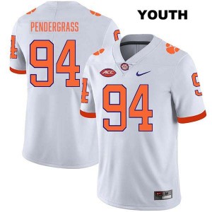 Youth Chapman Pendergrass White Clemson Tigers #94 Stitched College Football Jersey 344725-446