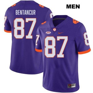 Men's Christian Bentancur Purple Clemson Tigers #87 Stitched College Football Jersey 473643-231