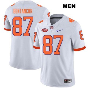 Mens Christian Bentancur White Clemson Tigers #87 Stitched College Football Jersey 643250-841