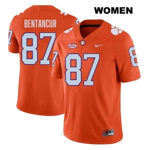 Women Christian Bentancur Orange Clemson Tigers #87 Stitched College Football Jersey 733028-842