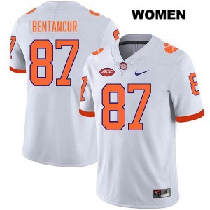 Women's Christian Bentancur White Clemson Tigers #87 Stitched College Football Jersey 814044-559
