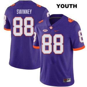 Youth Clay Swinney Purple Clemson Tigers #88 Stitched College Football Jersey 269196-730