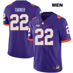 Mens Cole Turner Purple Clemson Tigers #22 Stitched College Football Jersey 475706-493