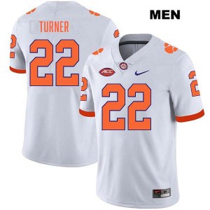 Men Cole Turner White Clemson Tigers #22 Stitched College Football Jersey 713635-307