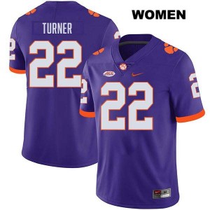 Women Cole Turner Purple Clemson Tigers #22 Stitched College Football Jersey 935676-942