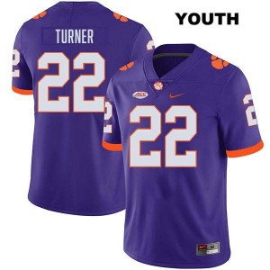 Youth Cole Turner Purple Clemson Tigers #22 Stitched College Football Jersey 505935-738