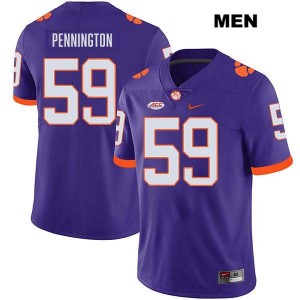 Men's Dietrick Pennington Purple Clemson Tigers #59 Stitched College Football Jersey 352885-421