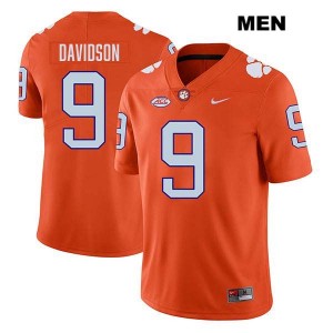 Mens Gideon Davidson Orange Clemson Tigers #9 Stitched College Football Jersey 912476-961