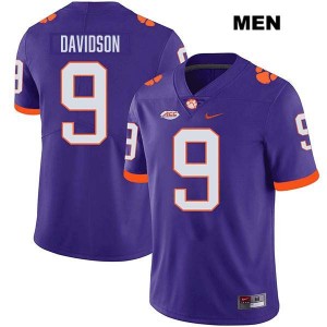 Men Gideon Davidson Purple Clemson Tigers #9 Stitched College Football Jersey 161106-532