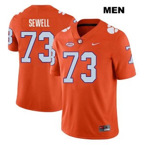 Men's Harris Sewell Orange Clemson Tigers #73 Stitched College Football Jersey 168329-304