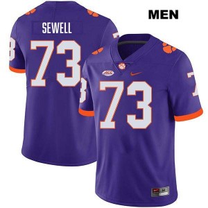 Mens Harris Sewell Purple Clemson Tigers #73 Stitched College Football Jersey 435638-378