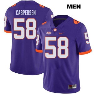 Mens Holden Caspersen Purple Clemson Tigers #58 Stitched College Football Jersey 697921-813