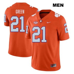 Men Jarvis Green Orange Clemson Tigers #21 Stitched College Football Jersey 822634-723