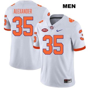 Men Jeremiah Alexander White Clemson Tigers #35 Stitched College Football Jersey 739208-345